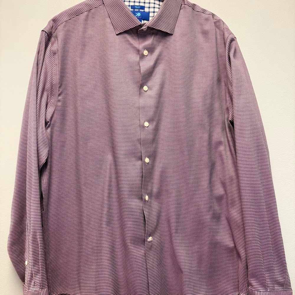 Egara Men's Purple Patterned Button Down Shirt